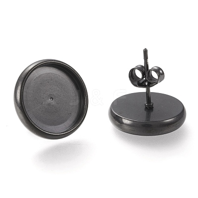 304 Stainless Steel Stud Earring Settings STAS-I162-02E-B-1