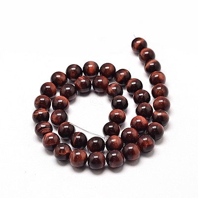 Natural Red Tiger Eye Bead Strands G-P072-52-8mm-A-1