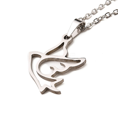 Non-Tarnish Stainless Steel Pendants Necklaces LS-NJEW-K267-01C-P-1