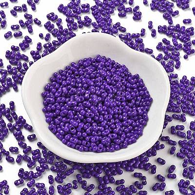 Baking Paint Glass Seed Beads SEED-A033-04O-1