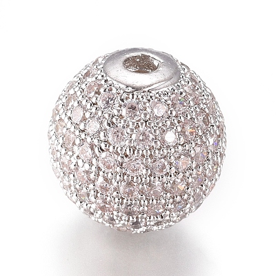 CZ Jewelry Brass Micro Pave Cubic Zirconia Round Beads LS-ZIRC-M024-06P-1