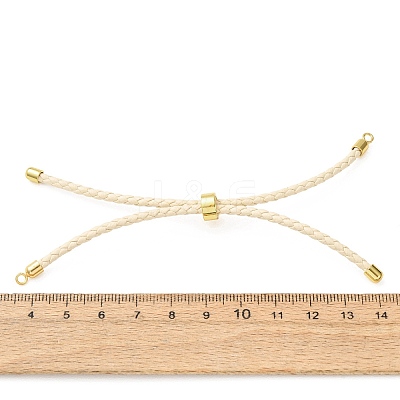 Adjustable Round Braided Microfiber Leather Cord Bracelet Making KK-CBAC260-01G-33-1