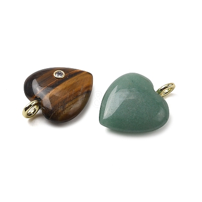Natural Mixed Gemstone Pendants G-P588-01G-A-1