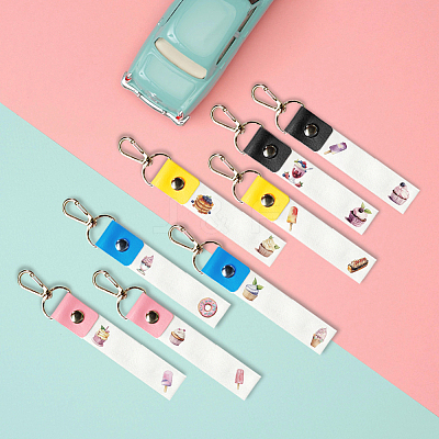 PU Leather & Cotton Name Marker Keychain AJEW-WH0514-030-1
