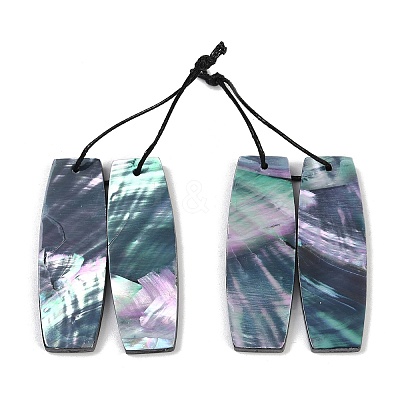 2Pcs Natural Black Lip Shell Pendants FIND-Z079-01C-1
