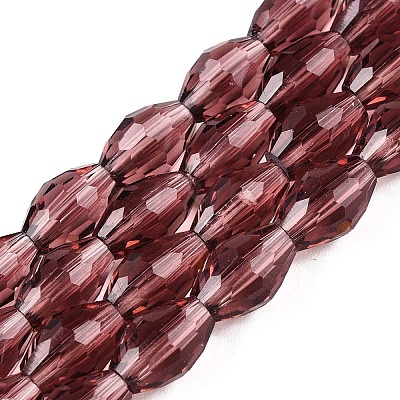 Transparent Glass Beads Strands EGLA-A037-T6x8mm-D13-1