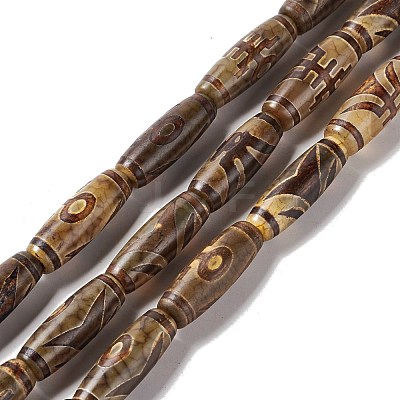 Tibetan Style dZi Beads Strands G-A024-01D-1