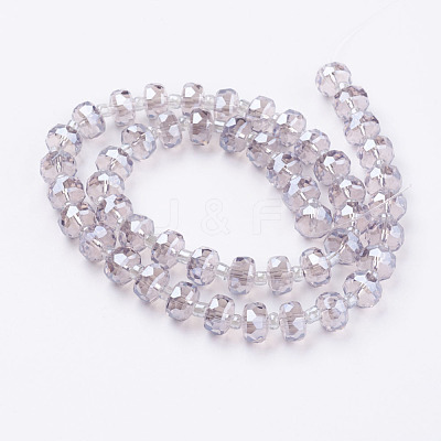 Electroplate Glass Beads Strands X-EGLA-E051-PL8mm-B03-1