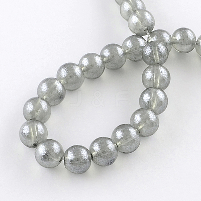 Transparent Spray Painted Glass Bead Strands DGLA-R050-6mm-09-1