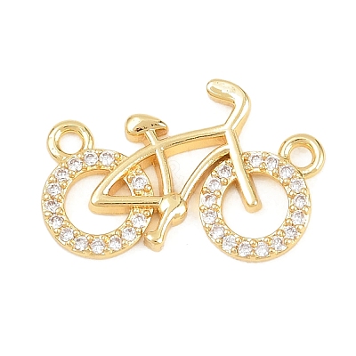 Brass Micro Pave Clear Cubic Zirconia Pendants KK-D258-35G-1