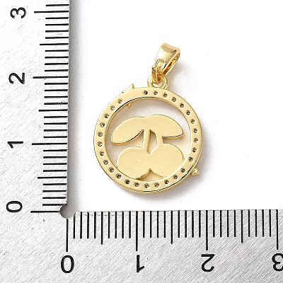 Brass Micro Pave Cubic Zirconia Pendants KK-P320-09B-G-1