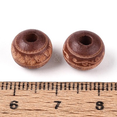 Painted Natural Wood Beads WOOD-N006-02A-02-1