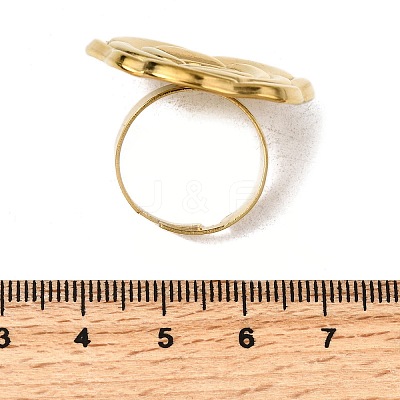 Adjustable 304 Stainless Steel Open Cuff Ring Components STAS-P403-01F-G-1