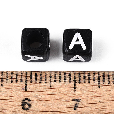 Initial Acrylic Horizontal Hole Beads OACR-ZX006-35A-1