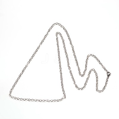 Tarnish Resistant 304 Stainless Steel Cable Chain Necklaces LS-NJEW-N0046-02P-1