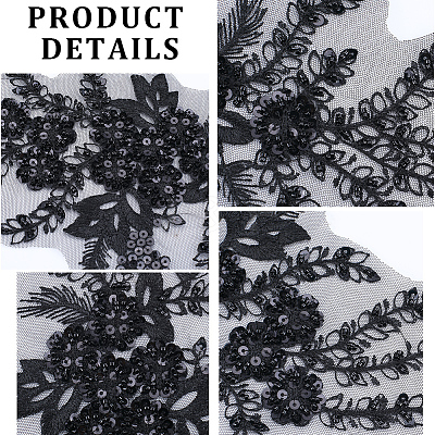 3D Flower Polyester Embroidery Sew on Appliques PATC-WH0012-02A-1