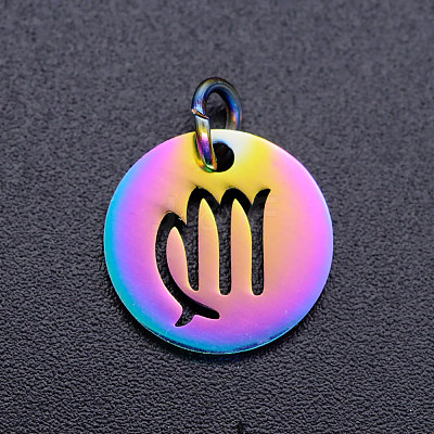 Rainbow Color Ion Plating(IP) 201 Stainless Steel Charms STAS-Q201-JN166-6-1