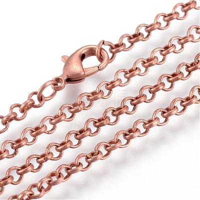 Iron Rolo Chains Necklace Making MAK-R015-60cm-R-1