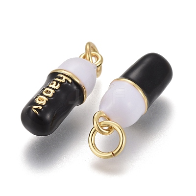 Brass Enamel Pendants KK-F821-51A-G-1