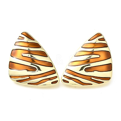 Alloy Enamel Stud Earrings EJEW-V010-01G-02-1