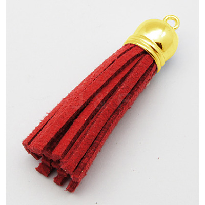 Golden Brass Suede Tassels for Cell Phone Straps Making FIND-H004-6G-1