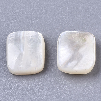 Natural White Shell Mother of Pearl Shell Cabochons SHEL-R047-15-1