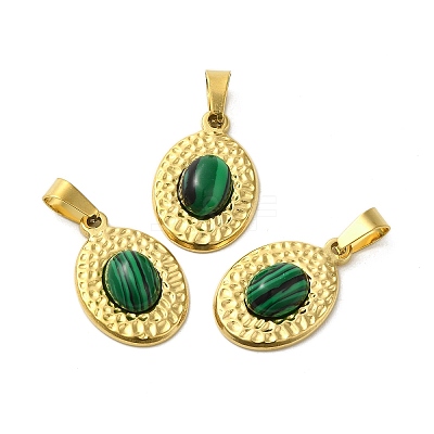 Natural Malachite Pendants STAS-C094-01G-04-1