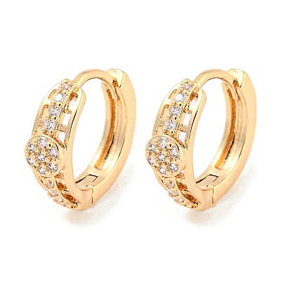 Brass Micro Pave Cubic Zirconia Hoop Earrings EJEW-A107-04B-KCG-1