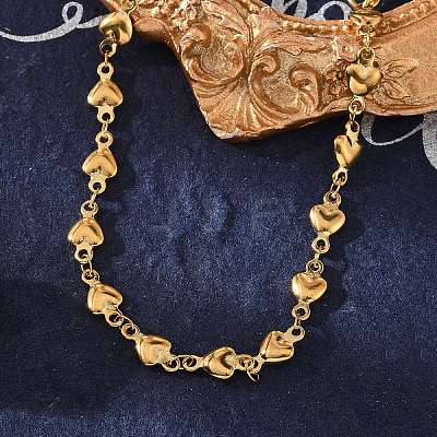Ion Plating(IP) 304 Stainless Steel Link Chain Bracelets BJEW-P237-30G-1
