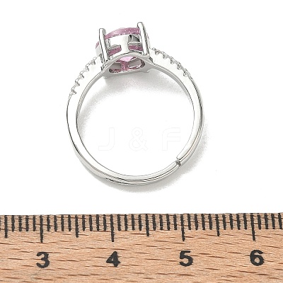 Brass & Round Cubic Zirconia Finger Rings CU-CBA7E55-19P-01-1