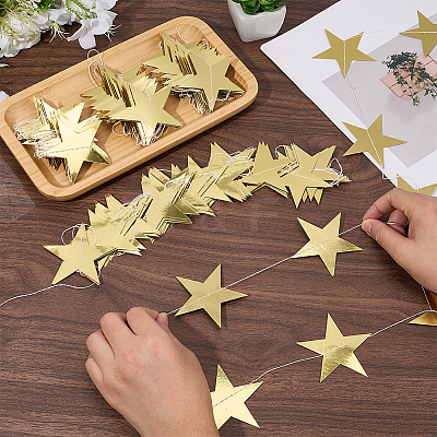10Pcs Paper Star Congratuation Banners AJEW-CN0005-40B-1