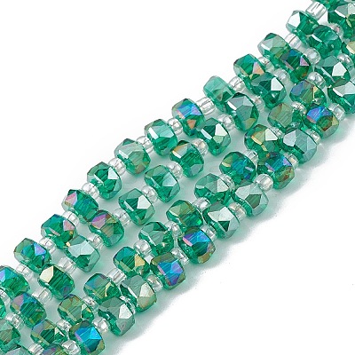 Transparent Electroplate Glass Beads Strands EGLA-F153-AB05-1