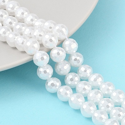 Electroplated Glass Pearl Beads Strands BSHE-C007-A01-01-1-1