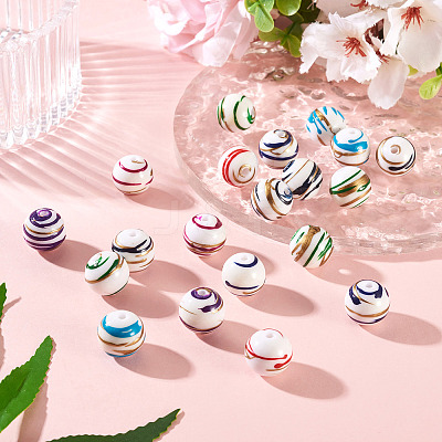20Pcs Acrylic Stripe Beads MACR-TA0002-77-1