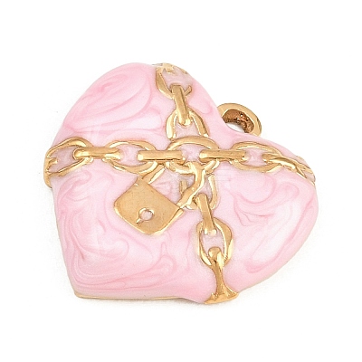 Valentine's Day 304 Stainless Steel Enamel Pendants STAS-E524-06A-G-1