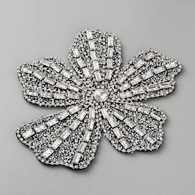 Felt & Rhinestone Embroider Thread Iron on/Sew On Patches PATC-WH0023-30A-1