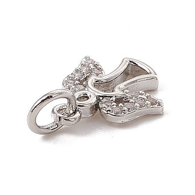 Brass Micro Pave Cubic Zirconia Charms ZIRC-F132-03P-1