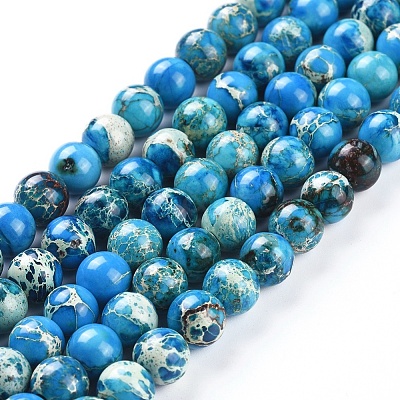 Natural Imperial Jasper Beads Strands G-G814-07-8mm-01-1