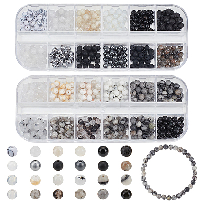 600Pcs 24 Styles Natural & Synthetic Mixed Gemstone Beads Sets G-PH0003-15-1