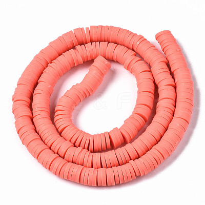 Handmade Polymer Clay Beads Strands CLAY-R089-6mm-066-1