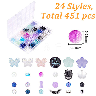 451Pcs 24 Styles Acrylic Beads OACR-HY0001-13-1