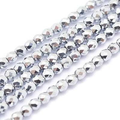 Electroplate Non-magnetic Synthetic Hematite Beads Strands G-L487-A-10-1