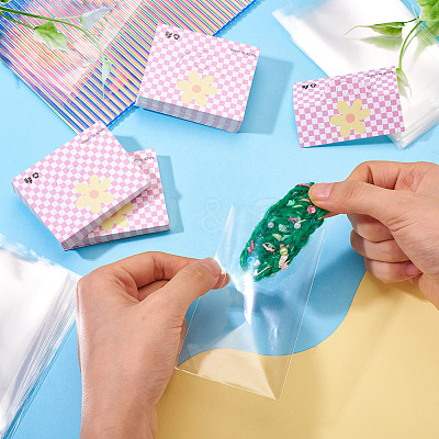 100Pcs Rectangle Polypropylene Cellophane Bags CDIS-TA0001-34C-1
