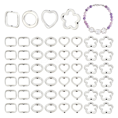 120Pcs 4 Styles Alloy Bead Frame FIND-UN0007-36-1