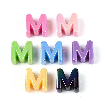 UV Plating Opaque Acrylic European Beads OACR-M027-03M-1