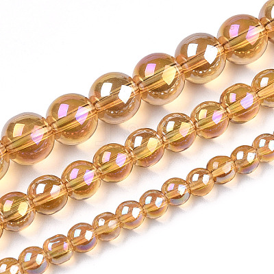 Electroplate Transparent Glass Beads Strands GLAA-T032-T8mm-AB08-1
