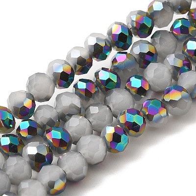 Electroplate Glass Faceted Rondelle Beads Strands EGLA-D020-4x3mm-M3-1