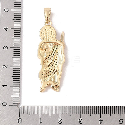 Brass Clear Cubic Zirconia Pendants KK-Z050-03G-02-1