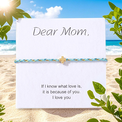 Mother's Day Adjustable Brass Bead Braided Bead Bracelets YE2550-11-1