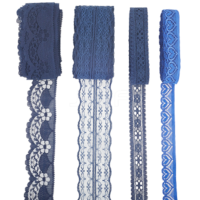 4 Styles Polyester Lace Trim OCOR-GF0005-25A-1